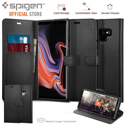Galaxy Note 9 Case, Genuine SPIGEN Stand Flip Wallet S Cover for Samsung