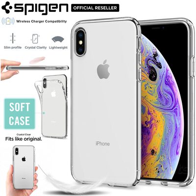 iPhone XS / X Case, Genuine SPIGEN Crystal Flex Soft Ultra Slim TPU Cover for Apple