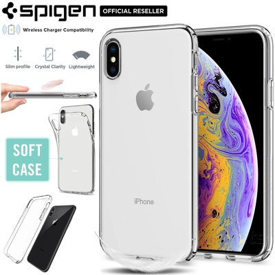 iPhone XS Case, Genuine SPIGEN Liquid Crystal Exact Fit Slim Soft Cover for Apple