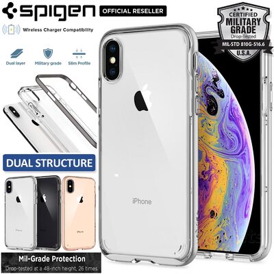 iPhone XS Case, Genuine SPIGEN Neo Hybrid Crystal Bumper Cover for Apple