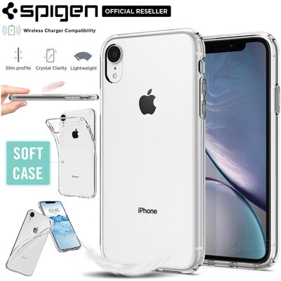 iPhone XR Case, Genuine SPIGEN Liquid Crystal Exact Fit Slim Soft Cover for Apple