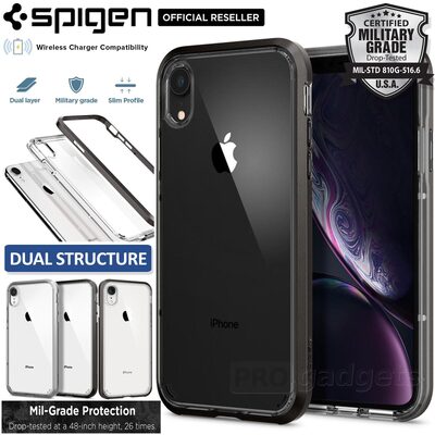 iPhone XR Case, Genuine SPIGEN Neo Hybrid Crystal Bumper Cover for Apple