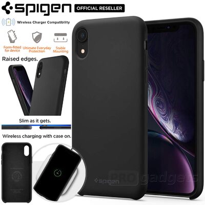 iPhone XR Case, Genuine SPIGEN Silicone Fit Soft Rugged Cover for Apple