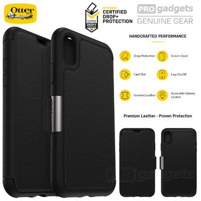 iPhone XR Case, Genuine Otterbox Strada Slim Wallet Leather Cover for Apple