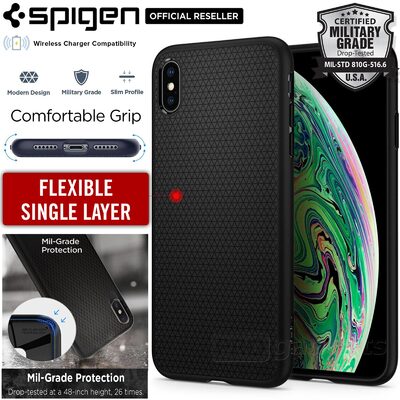 iPhone XS Max Case, Genuine SPIGEN Soft TPU Liquid Air Armor Slim Cover for Apple