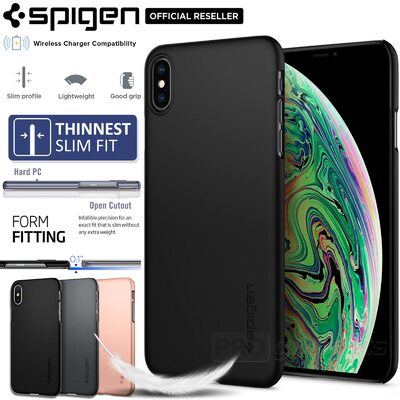 iPhone XS Max Case, Genuine SPIGEN Ultra Thin Fit Exact-Fit Slim Hard Cover for Apple