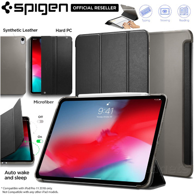 Apple iPad Pro 11 2018 Case, Genuine SPIGEN Smart Tri Fold Auto wake Stand Cover