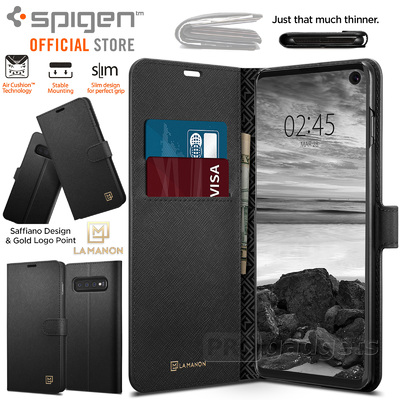 Galaxy S10 Case, Genuine SPIGEN La Manon Wallet Stand Card Cover for Samsung