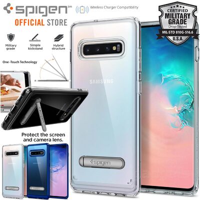 Galaxy S10 Plus Case, Genuine SPIGEN Ultra Hybrid S Kick-stand Cover for Samsung