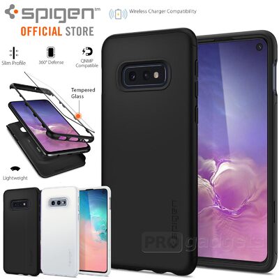 Galaxy S10e Case,Genuine SPIGEN Thin Fit 360 Cover w/ Tempered Glass Samsung