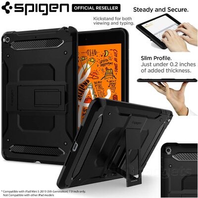 iPad mini 5 Case, Genuine Spigen Heavy Duty Tough Armor Tech Cover for Apple