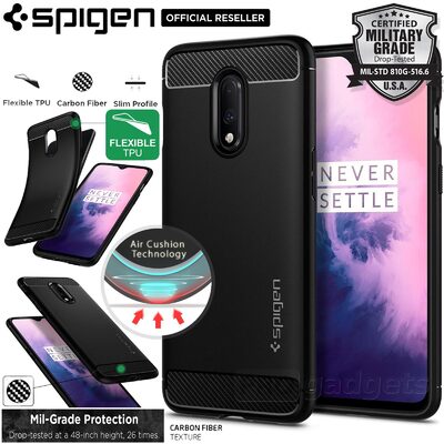 OnePlus 7 Case, Genuine SPIGEN Rugged Armor Resilient Soft Cover for OnePlus