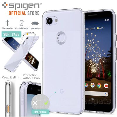 Pixel 3a Case, Genuine SPIGEN Ultra Slim Liquid Crystal Soft Cover for Google