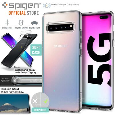 Galaxy S10 5G Case, Genuine SPIGEN Slim Liquid Crystal Soft Clear Cover Samsung
