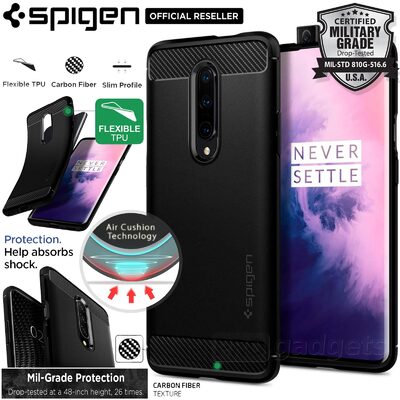 OnePlus 7 Pro Case, Genuine SPIGEN Rugged Armor Resilient Soft Cover for OnePlus