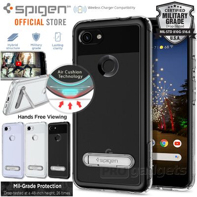 Google Pixel 3a Case,Genuine SPIGEN Slim Armor Crystal Heavy Duty Stand Cover
