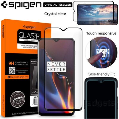 OnePlus 7 Glass Screen Protector, Genuine SPIGEN GLAS.tR Curved 9H Tempered Glass