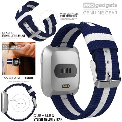 Genuine Moko Woven Nylon Sports Strap Wrist Watch Band for Fitbit Versa / Lite 