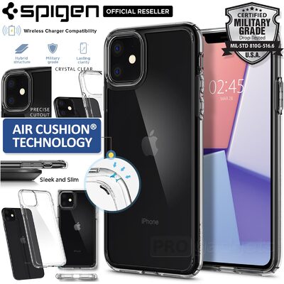 iPhone 11 Case, Genuine SPIGEN Crystal Hybrid Ultra Tough Bumper Cover for Apple