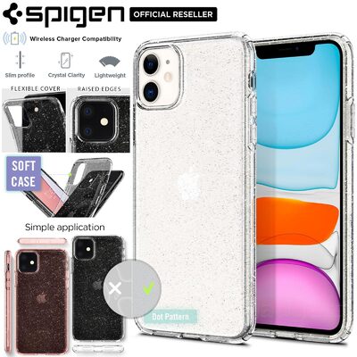 iPhone 11 Case, Genuine SPIGEN Liquid Crystal Glitter Slim Soft Cover for Apple