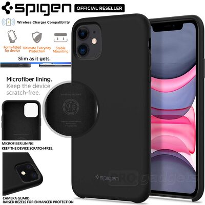 iPhone 11 Case, Genuine SPIGEN Silicone Fit Soft Rugged Slim Cover for Apple