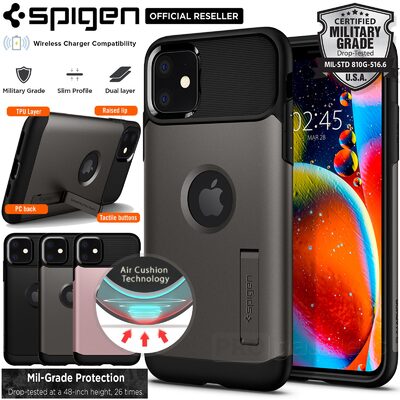 iPhone 11 Case, Genuine SPIGEN Slim Armor Heavy Duty Hard Cover for Apple