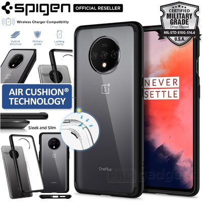 OnePlus 7T Case, Genuine Spigen Ultra Hybrid Air Cushion Bumper Hard Cover
