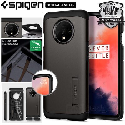 OnePlus 7T Case, Genuine Spigen Tough Armor Heavy Duty Kickstand Hard Cover for OnePlus