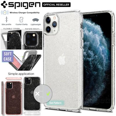 iPhone 11 Pro Max Case, Genuine SPIGEN Liquid Crystal Glitter Slim Soft Cover for Apple