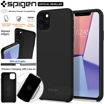iPhone 11 Pro Max Case, Genuine SPIGEN Silicone Fit Soft Rugged Cover for Apple