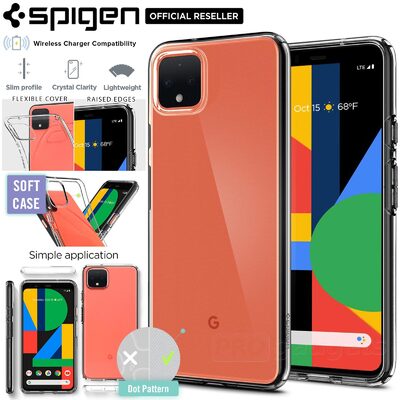 Google Pixel 4 Case, Genuine Spigen Liquid Crystal Exact Fit Slim Soft Cover for Google