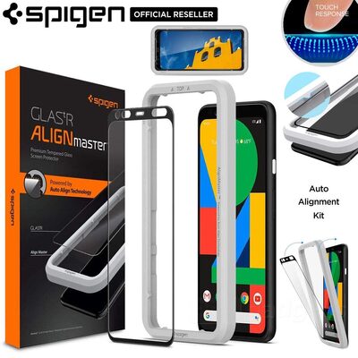 Google Pixel 4 XL Glass Screen Protector, Genuine Spigen GLAS.tR Slim Full Cover AlignMaster 9H Tempered Glass for Google 1PC