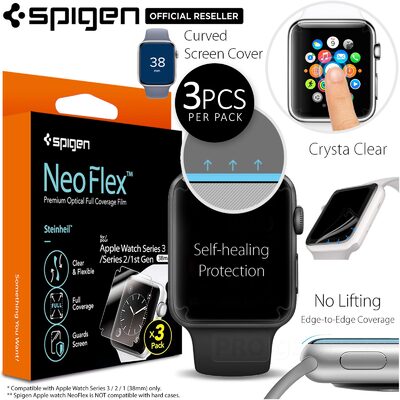 Apple Watch Series 3 / 2 / 1 Screen Protector,Genuine SPIGEN Neo Flex Film 3PCS for 38mm