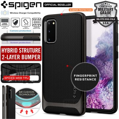Galaxy S20 Case, Genuine SPIGEN Neo Hybrid Dual Layer Premium Bumper TPU Cover for Samsung