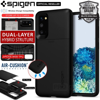 Galaxy S20 Case, Genuine SPIGEN Slim Armor CS Card Slider Holder Cover for Samsung