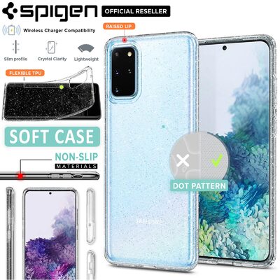 Galaxy S20 Plus Case, Genuine SPIGEN Liquid Crystal Glitter Slim Soft Cover for Samsung