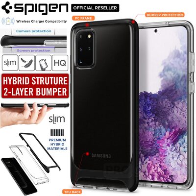 Galaxy S20 Plus Case, Genuine SPIGEN Neo Hybrid Crystal Dual Layer Clear Bumper Cover for Samsung