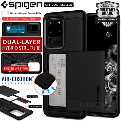 Galaxy S20 Ultra 5G Case, Genuine SPIGEN Slim Armor CS Card Slider Holder Cover for Samsung