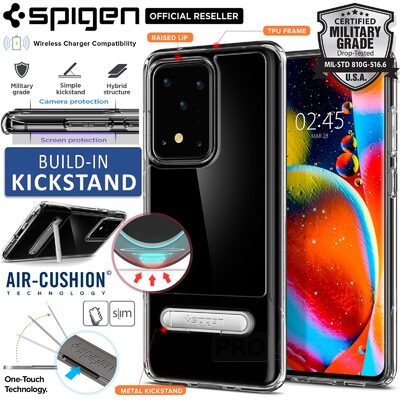 Galaxy S20 Ultra 5G Case, Genuine SPIGEN Slim Armor Essential S Heavy Duty Hard Clear Cover for Samsung