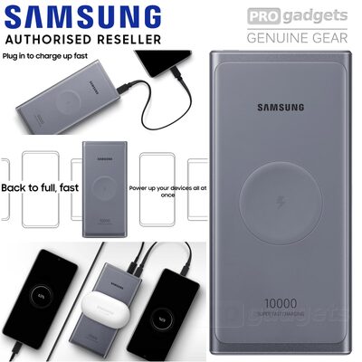 Samsung 7.5W/25W USB-C Fast Qi Wireless Battery Pack Charger Power Bank 10000mAH