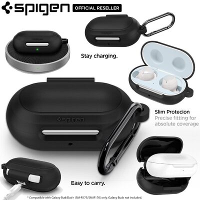 Galaxy Buds / Buds+ Case, Genuine SPIGEN Silicone Fit Soft Rugged Slim Cover for Samsung
