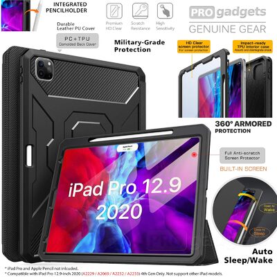 Genuine Moko Shockproof Full Body Trifold Stand Case Cover for iPad Pro 12.9 2020 4th Gen