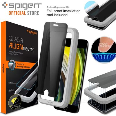 Genuine SPIGEN AlignMaster Privacy Glass for Apple iPhone 8 7 Glass Screen Protector