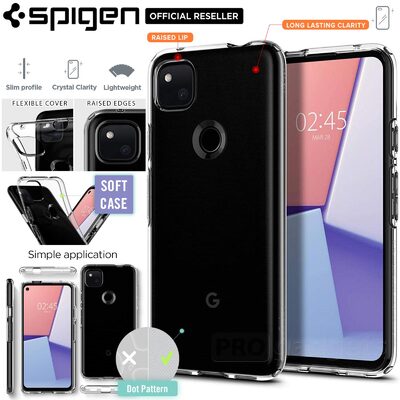 Genuine SPIGEN Liquid Crystal Slim Clear Soft Cover for Google Pixel 4a Case