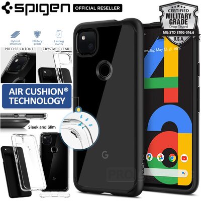 Genuine SPIGEN Ultra Hybrid Shockproof Clear Hard Cover for Google Pixel 4a Case
