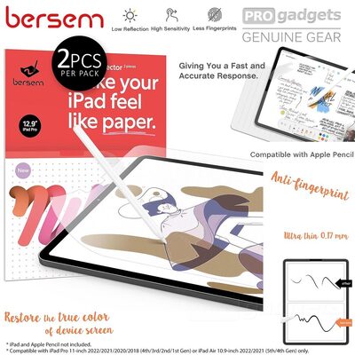 Bersem Paperfeel Film Screen Protector 2PCS for Apple iPad Pro 11-inch (2022/2021/2020/2018) / iPad Air 10.9-inch (2022/2020)