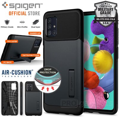Genuine SPIGEN Slim Armor Heavy Duty Kickstand Cover for Samsung Galaxy A51 Case