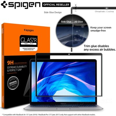 Genuine Spigen GLAS.tR Tempered Glass for Apple MacBook Air 13 (M1,2018-2020) / Pro 13 (M1,2017-2020) Glass Screen Protector