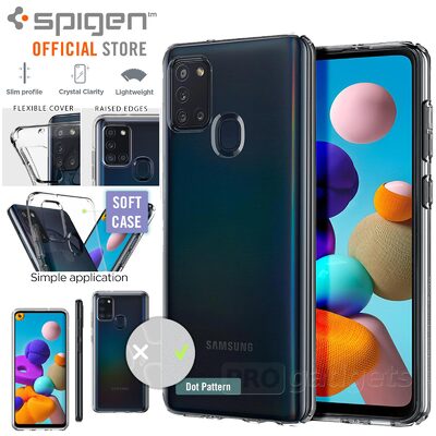 Genuine SPIGEN Liquid Crystal Exact Fit Slim Soft Cover for Samsung Galaxy A21s Case