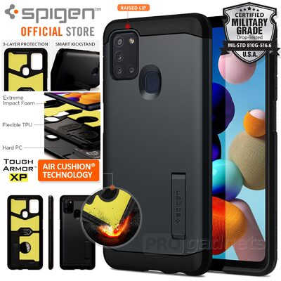Genuine SPIGEN Tough Armor Heavy Duty Kickstand Hard Cover for Samsung Galaxy A21s Case